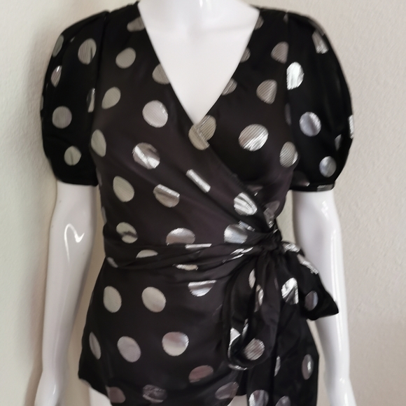 Diane Von Furstenberg Larryn Dotted Wrap Blouse - Picture 7 of 13